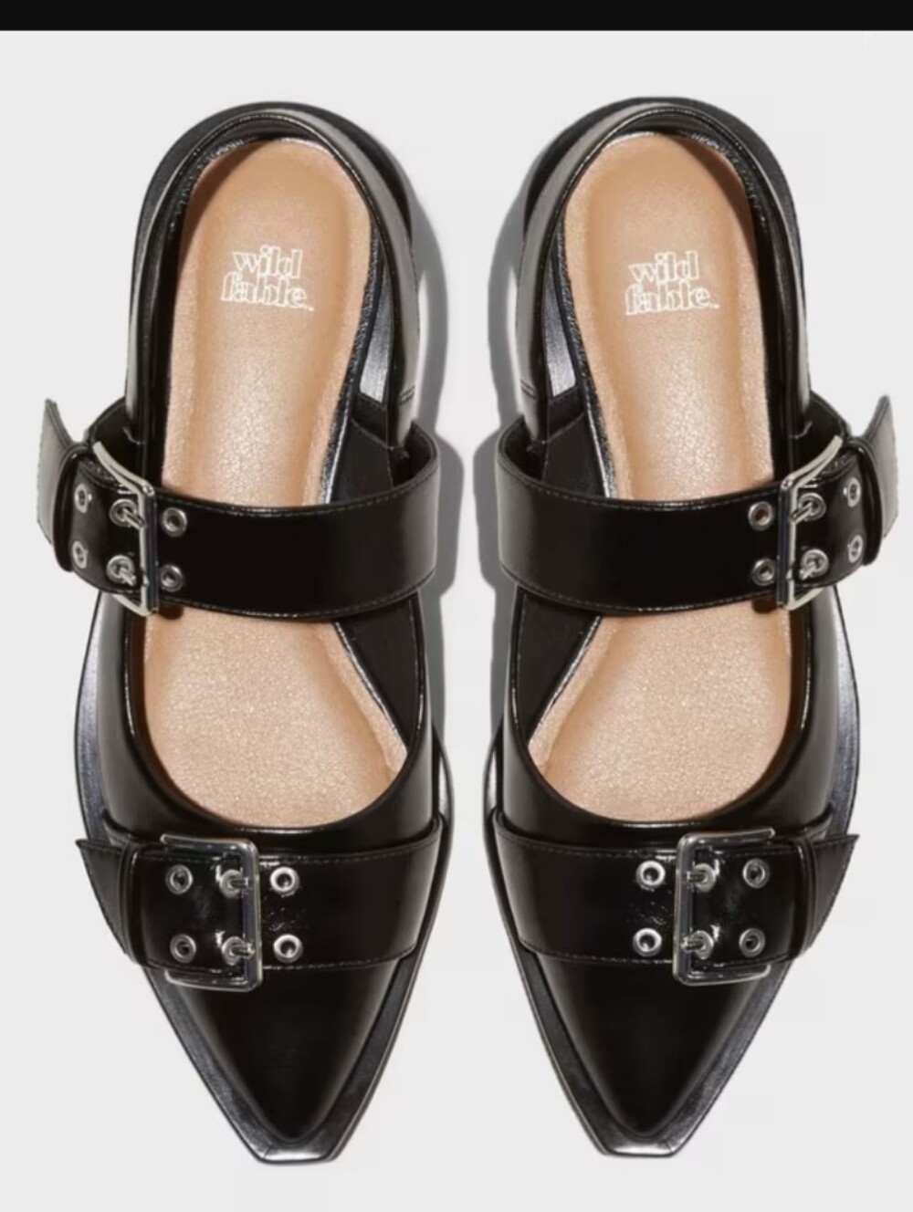 New w/Tags Wild Fable Peyton Vegan Leather Double Buckle Slingback Flats - Picture 6 of 6